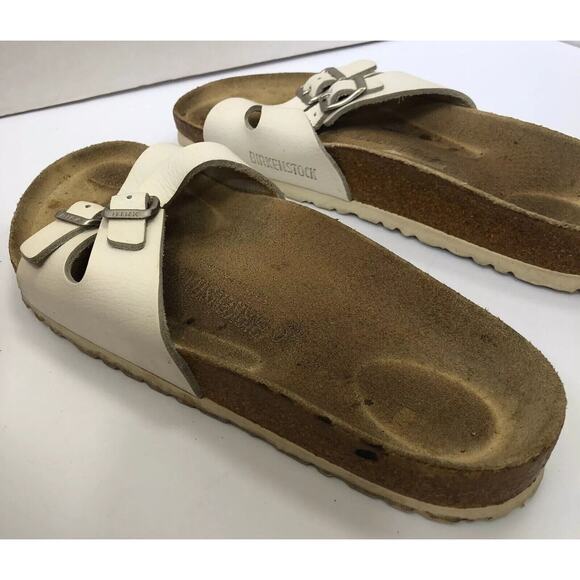 Birkenstock Ibiza Double Strap Slides Open Toe White Cork Sandals EU 40 Womens 9 - Picture 4 of 12